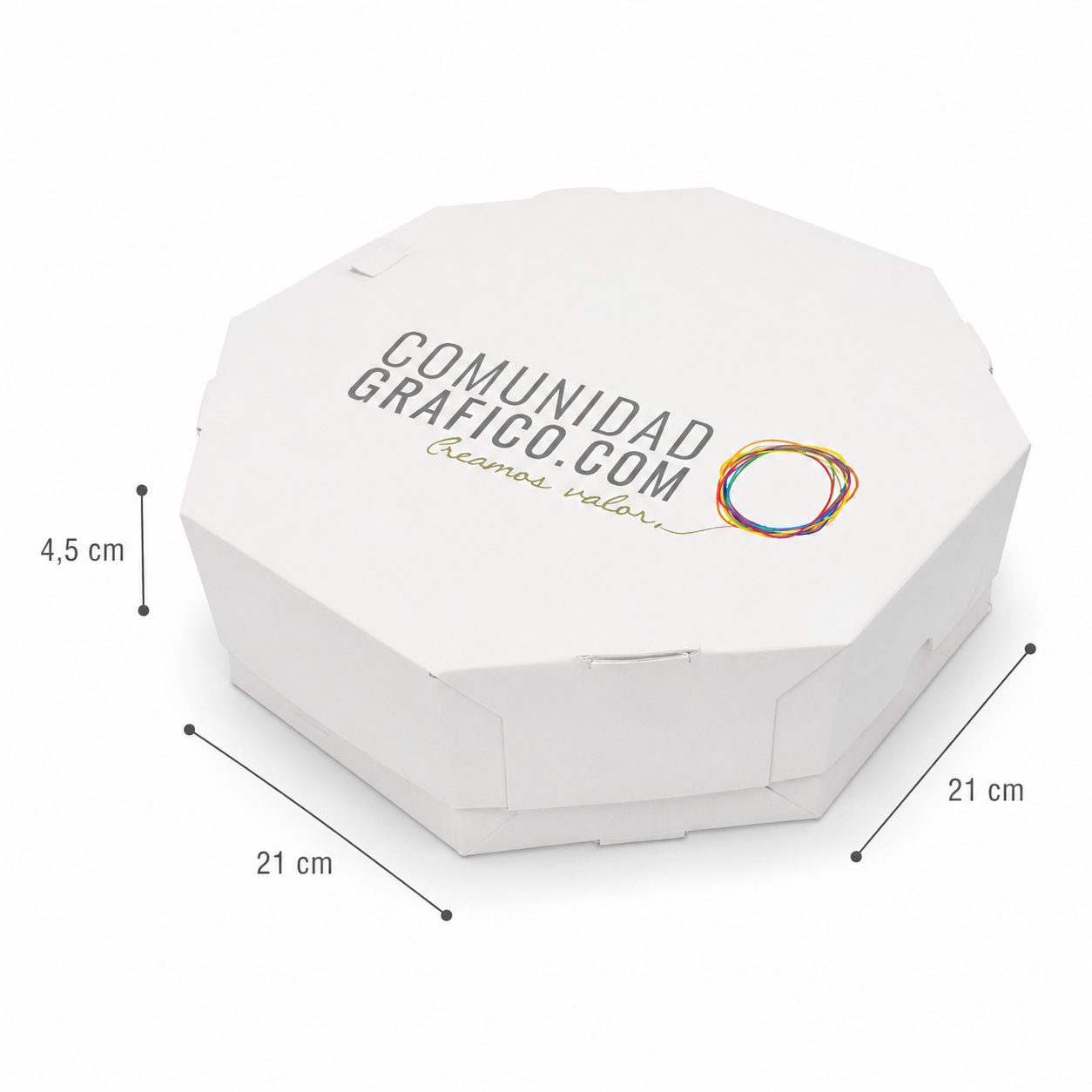 Pizza Octogonal 4 porciones. Tapa